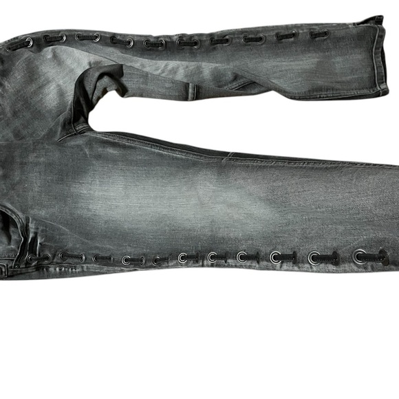 Free People Gray Skinny Jeans with lace up side - Picture 3 of 4